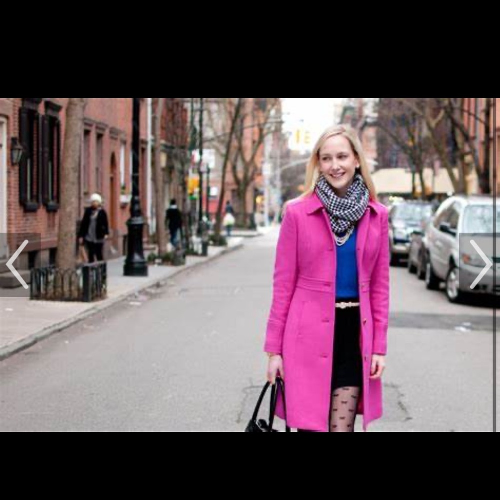 Bright pink Jcrew lady day coat with thinsulate, mint condition.